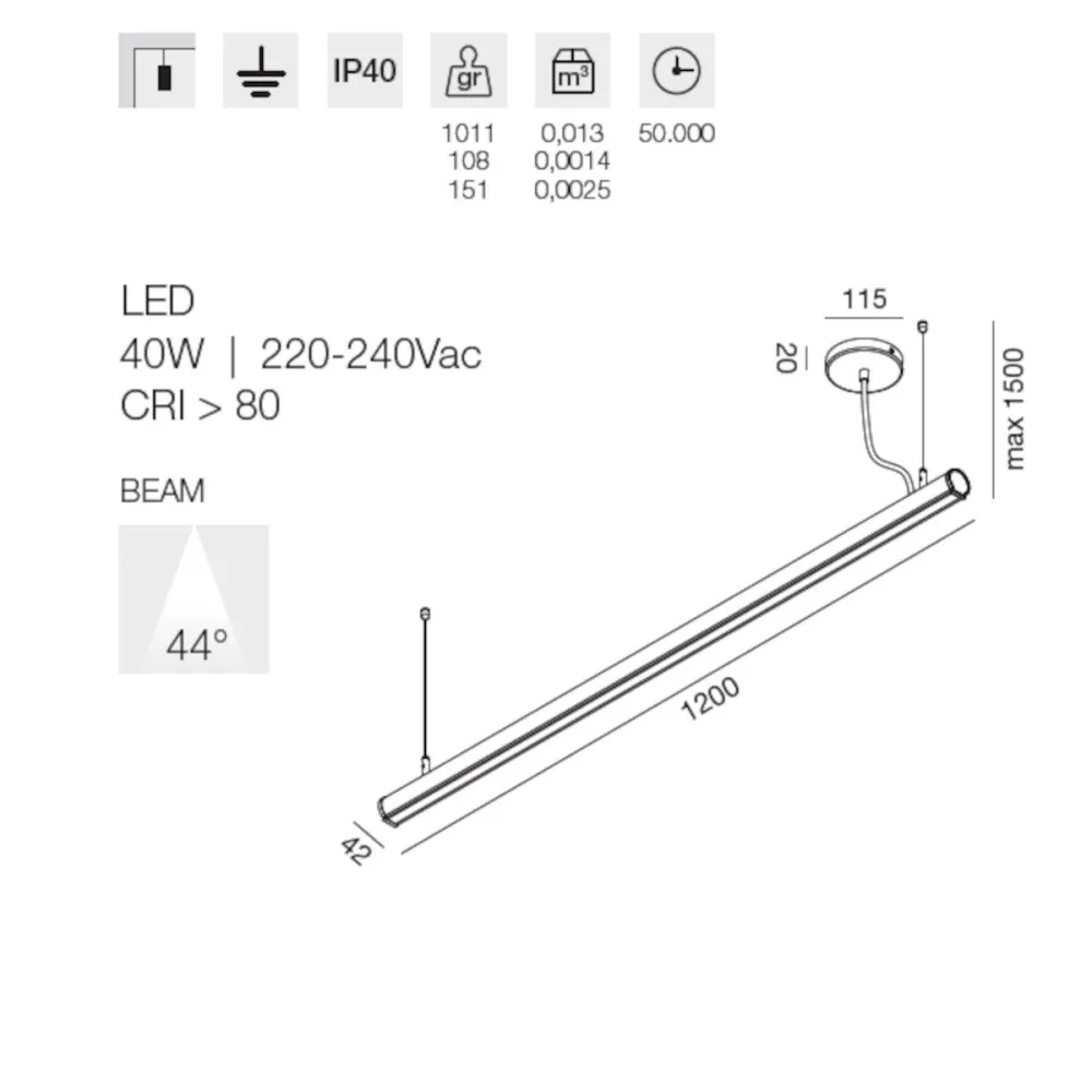 Lámpara colgante LED moderna Gea Led GSO120N