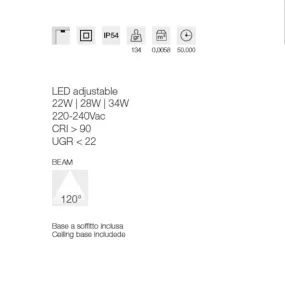 Lámpara de techo moderna LED Gea Led GPL420 IP54