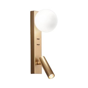 Applique Perenz FOG 8484 OR LC G9 LED 240LM 3000K USB cilindro orientabile doppia accensione oro spazzolato