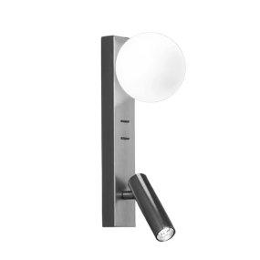 Applique Perenz FOG 8484 GR LC G9 LED 240LM 3000K USB cilindro orientabile doppia accensione grigio spazzolato