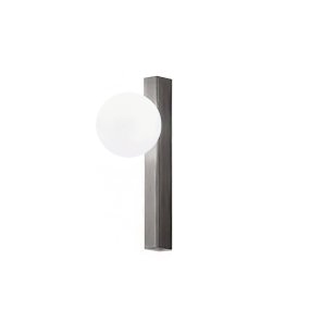 Applique Perenz SNOOKY 8478 GR G9 LED metallo grigio titanio sfera vetro soffiato bianco