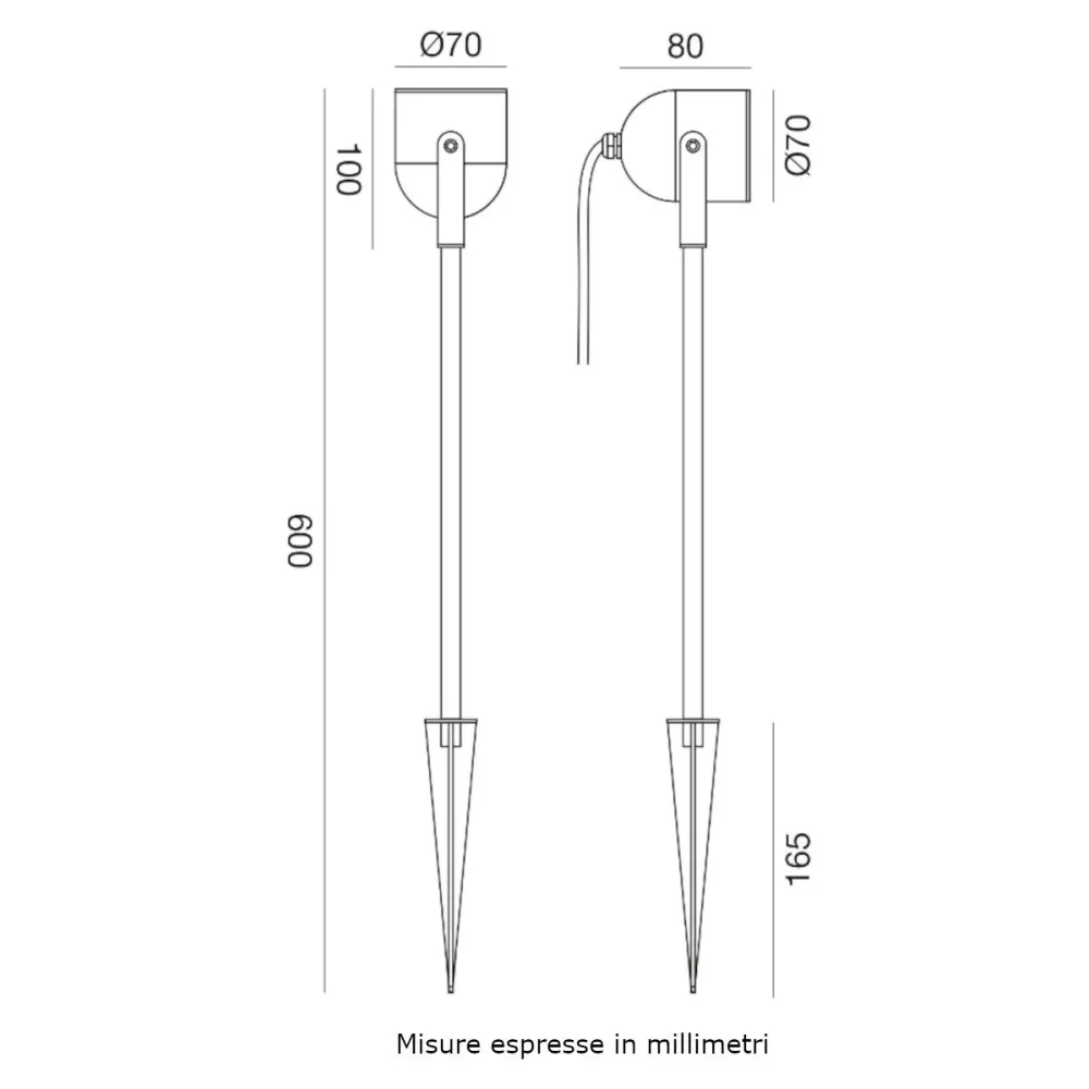 Lámpara de piquete Gea Led GES2292 GU10 LED IP65 H60