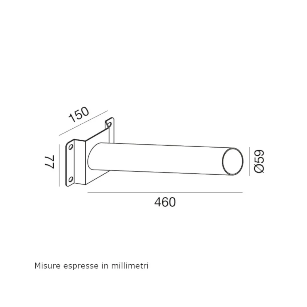 Accessoire mural Gea Led GESC10, aluminium gris