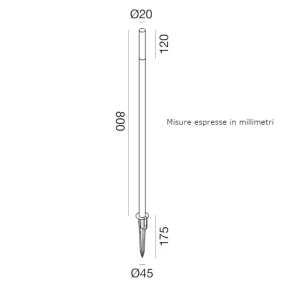 Farola de estaca LED Gea Led GES2434C IP65 H80
