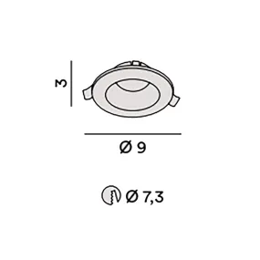 Projecteur encastré rond orientable Perenz OASIS 8366 N IP20