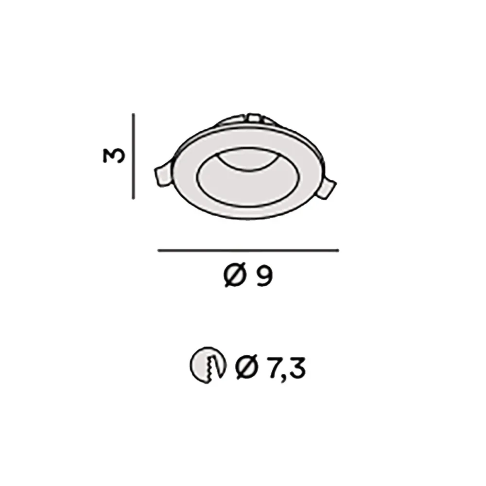 Projecteur encastré rond orientable Perenz OASIS 8366 N IP20
