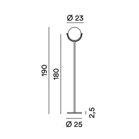 Lámpara de pie LED moderna Perenz PLATO 8412 GM LC