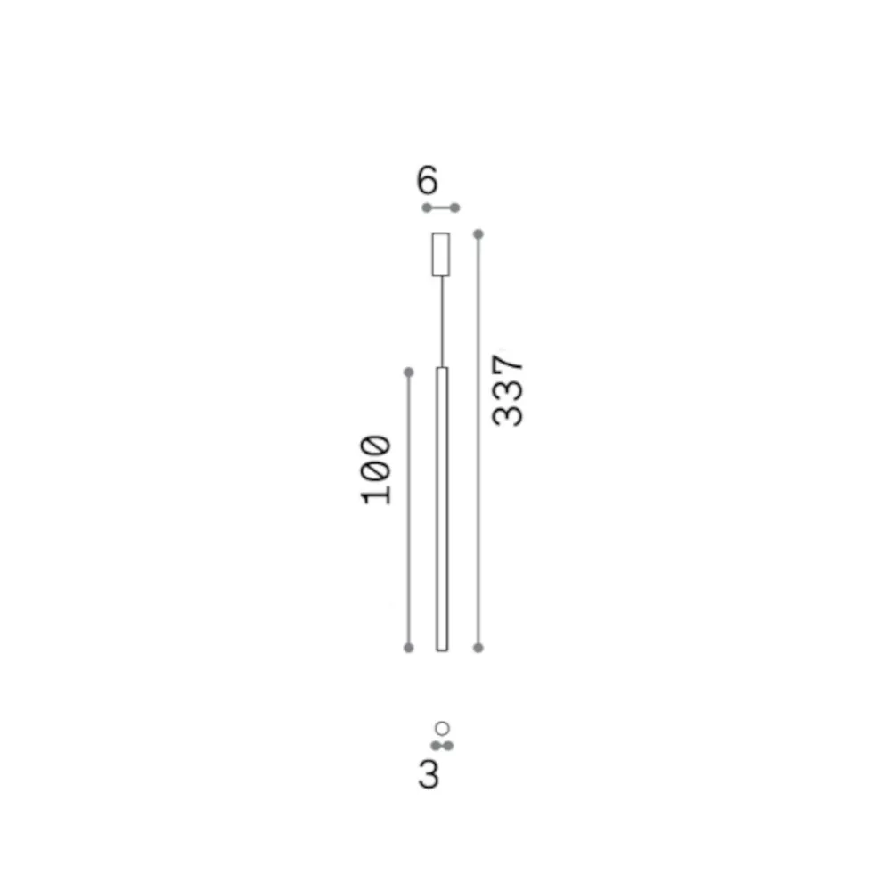 Lustre classique Ideal Lux LOOK LED SP1 ROUND D30 H1000 339733
