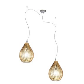 Due P moderne Pendelleuchte DROPS 2693 S2 E27 LED-Kronleuchter aus Glas