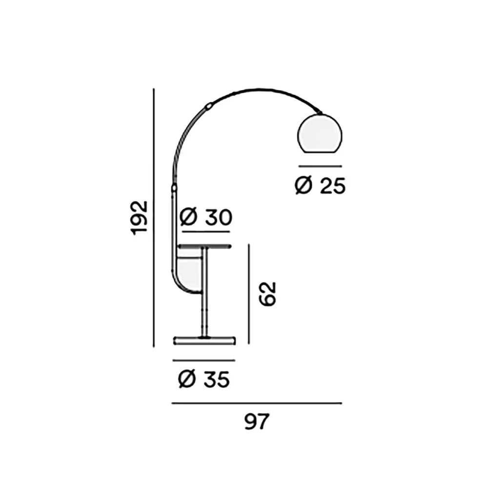 Lampadaire classique à bras arqué Perenz TABLEAU 8410 OB