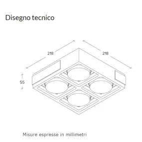 Moderne Deckenleuchte Sforzin illuminazione VELIA PL4 T549 T550 T551 GX53 LED