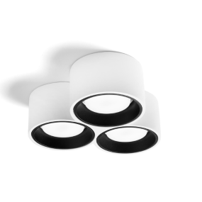 Plafoniera moderna Sforzin illuminazione NASSO tonda PL3 T505 T506 GX53 LED gesso alluminio