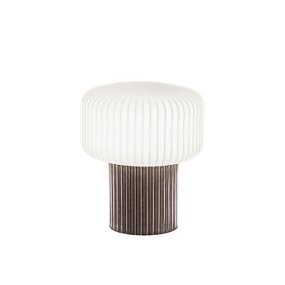Abat-jour moderne Perenz OTTY 8508 E G9 LED, céramique brune, verre plissé blanc