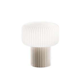 Perenz OTTY 8508 GR G9 LED-Lampenschirm, modern, graue Keramik, weißes Plisseeglas