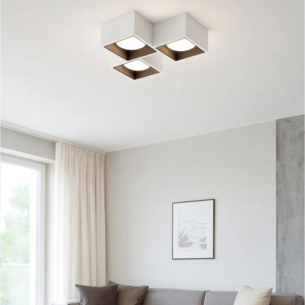 Plafonnier classique carré Sforzin Lighting NASSO PL3 T513 T514 T515