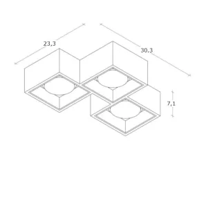 Sforzin Lighting NASSO Square Classic Deckenleuchte PL3 T513 T514 T515