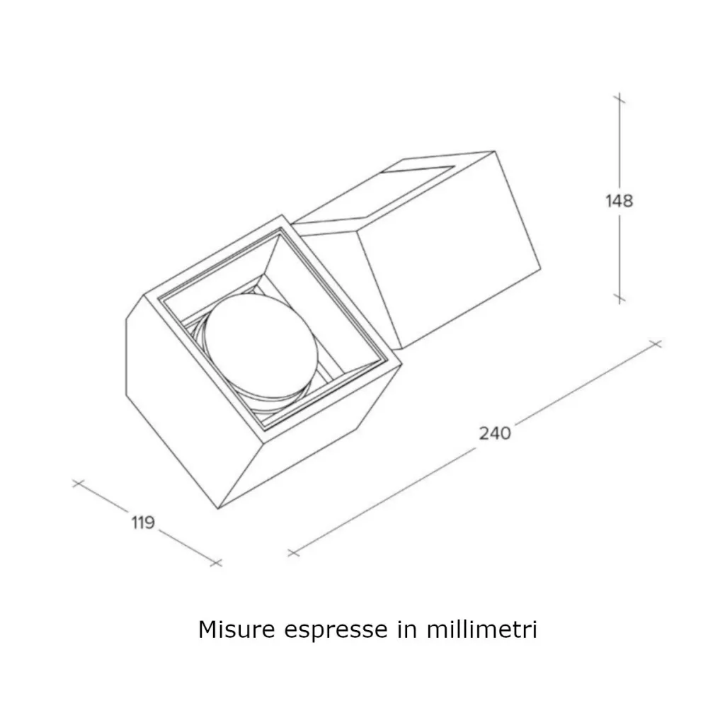 Aplique de pared LED moderno Sforzin Lighting NASSO cuadrado AP2 T523 T524 GX53