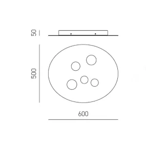Plafoniera moderna Gea Luce LUNA PM FLUPB2 GX53 LED