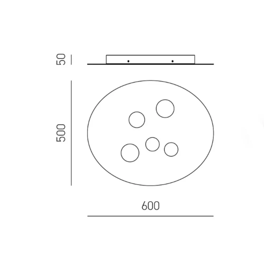 Plafoniera moderna Gea Luce LUNA PM FLUPB2 GX53 LED