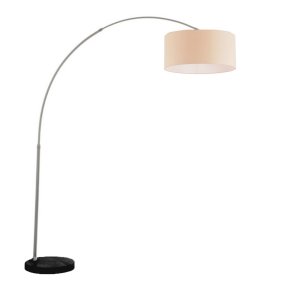 Piantana arco Illuminando BOING CILINDRO P 43 NK E27 LED metallo marmo nero paralume tessuto