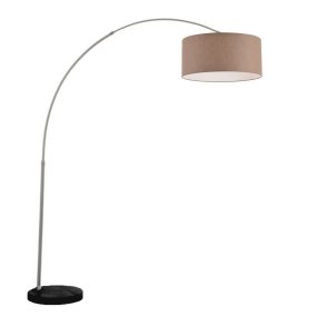 Piantana arco Illuminando BOING CILINDRO P 43 NK E27 LED metallo marmo nero paralume tessuto