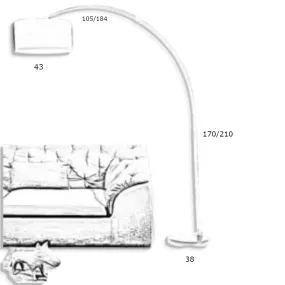 Illuminando BOING CYLINDER P 43 OS E27 LED-Bogenstehleuchte