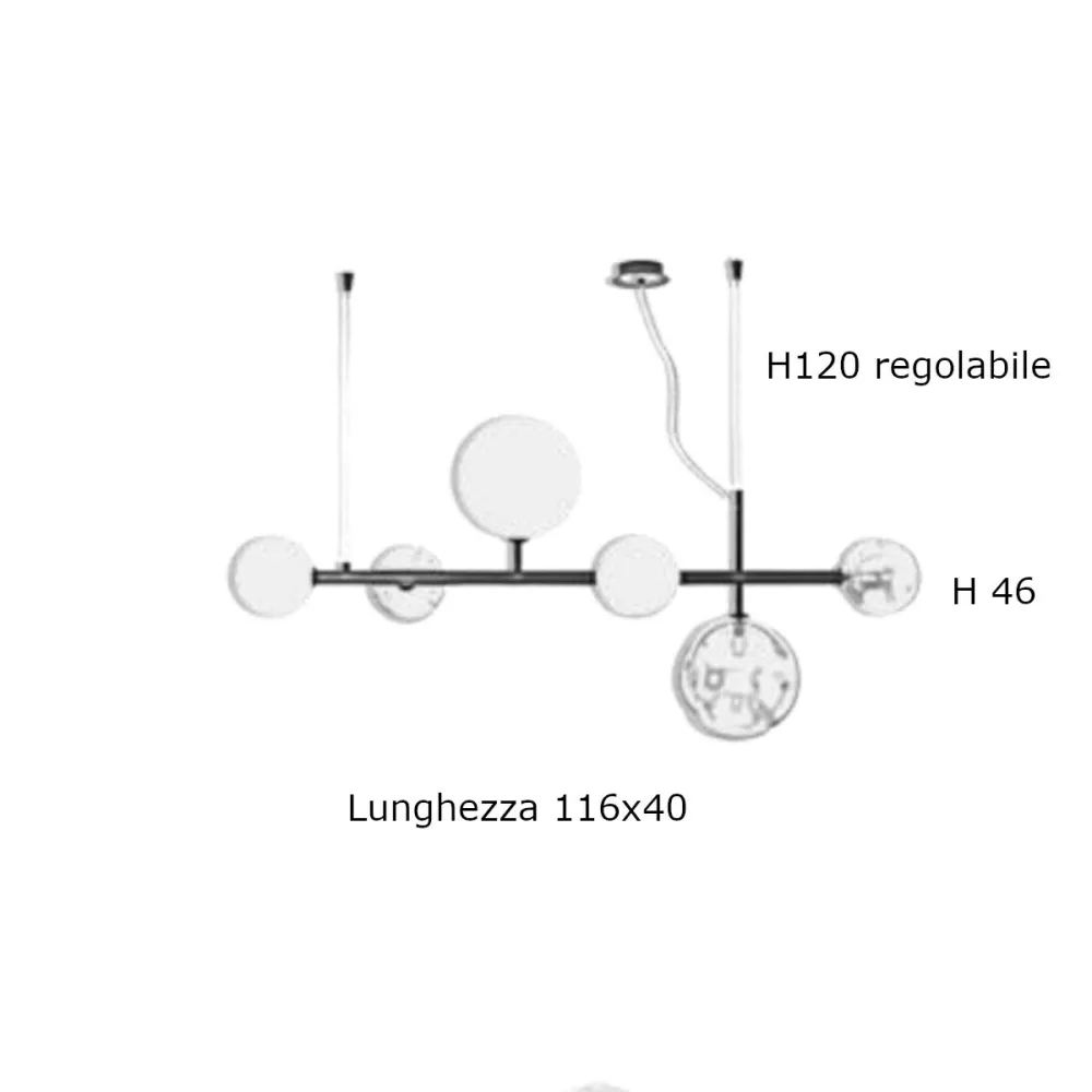 Lámpara de araña clásica Illuminando BOLLE L 4+2 OS G9 LED