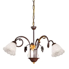 Lampadario classico Due P AIDA S3 E14 LED metallo vetro bianco