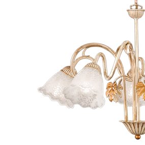 Lustre classique Due P AIDA S3 E14 LED en métal et verre blanc