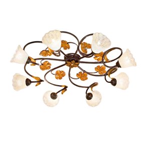 Plafoniera classica Due P AIDA PL5 E14 LED metallo vetro bianco