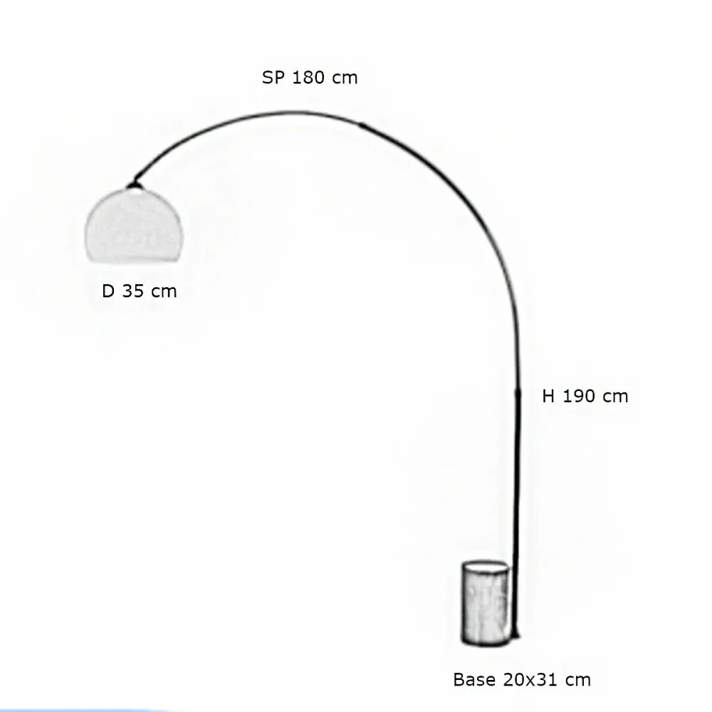 Piantana arco Illuminando CURVE P NR CURVEPNRNR E27 LED