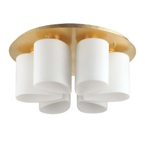 Plafoniera Ideal Lux DAISY 247779 E27 LED vetro soffiato bianco metallo foglia oro