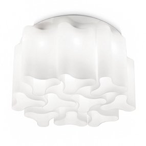 Plafoniera Ideal Lux COMPO 125510 E27 LED vetro soffiato bianco incamiciato