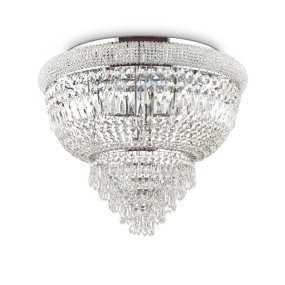 Plafoniera cristallo Ideal Lux DUBAI 201016 E14 LED metallo cromo lucido