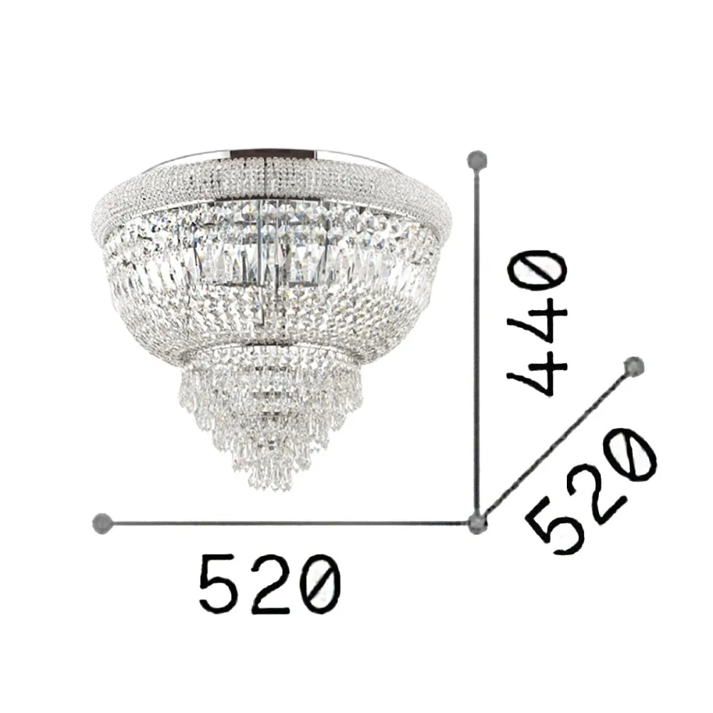 Ideal Lux DUBAI 207186 Kristall-Deckenleuchte