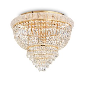 Lámpara de techo LED de cristal Ideal Lux DUBAI 201016 E14, metal latón