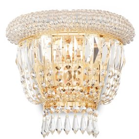 Aplique de pared LED de cristal Ideal Lux DUBAI 201023 E14, metal latón