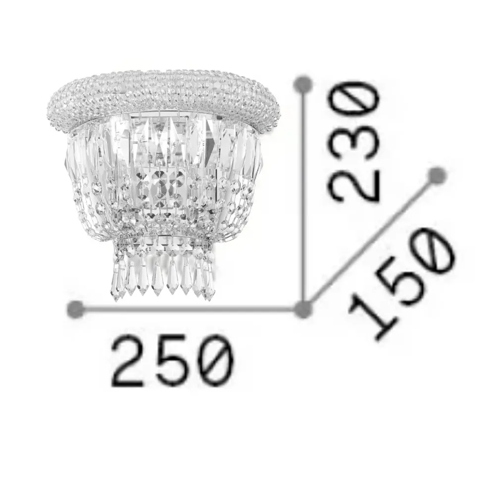 Ideal Lux DUBAI 207155 Kristallwandleuchte