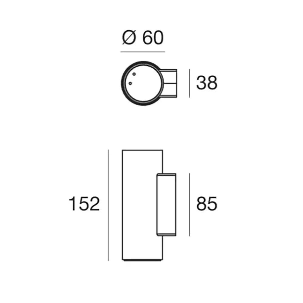 Foco de pared moderno Linea Light BIRBA 9394