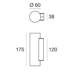 Foco de pared moderno Linea Light BIRBA 9400