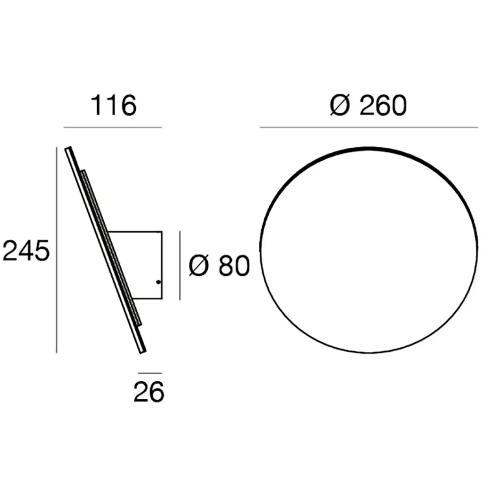 Applique murale LED ronde Linea Light GEMINI 9675