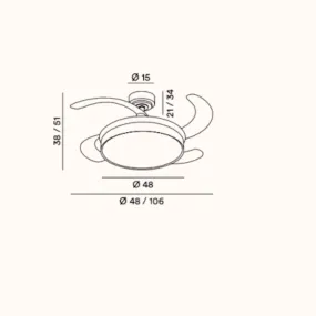 Ventilador de techo LED Perenz OPEN+ 7165 MM CT