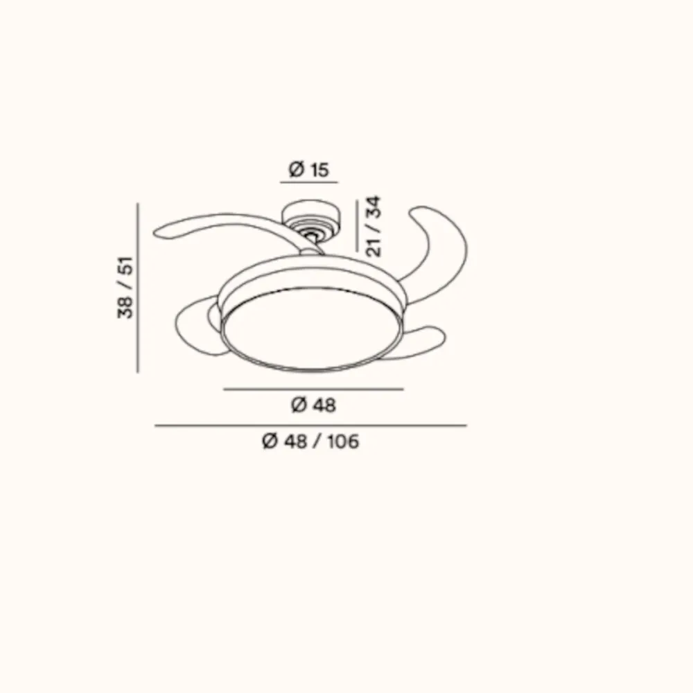 Ventilateur de plafond LED Perenz OPEN+ 7165 B CT