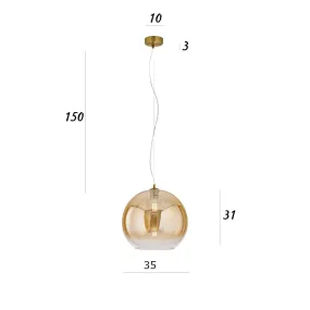 Lustre en verre soufflé Perenz PLANET 8524 AM
