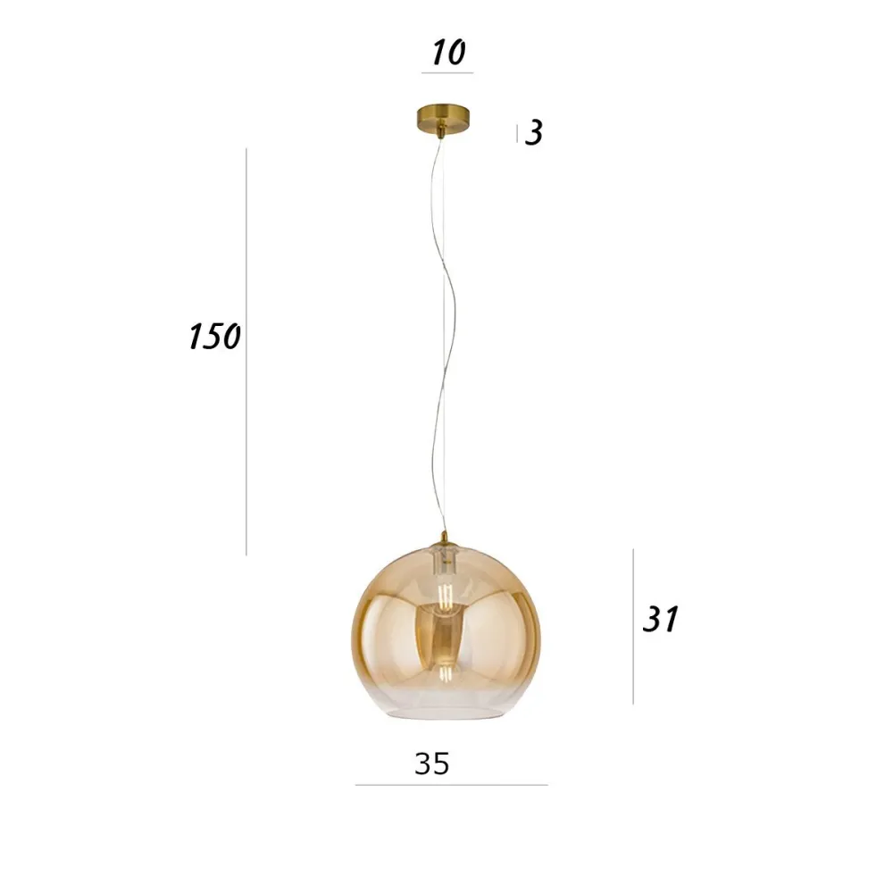 Lustre en verre soufflé Perenz PLANET 8524 AM