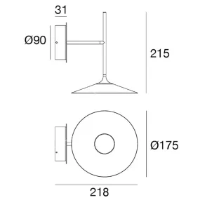 Applique murale LED Linea Light POE 8504