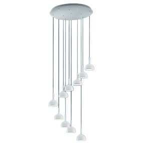 Lampadario moderno Promoingross JINGLE S10B LED metallo metacrilato bianco