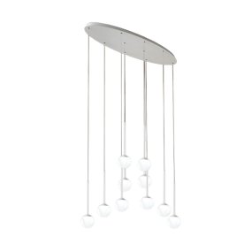 Lampadario moderno Promoingross LOLLYPOP S10C WH LED metallo bianco metacrilato bianco