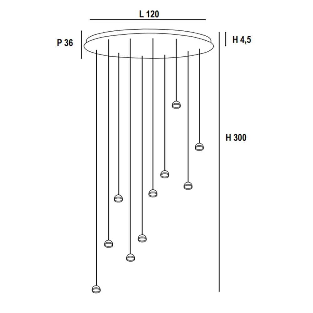 Lampadario moderno Promoingross LOLLYPOP S10C WH