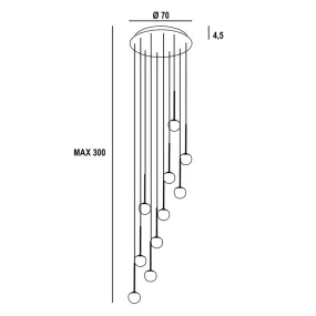 Lustre moderne Promoingross LOLLYPOP S10B BN